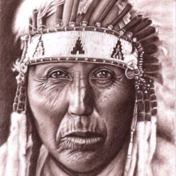 Malerei mit dem Titel "Cherokee" von Arts & Dogs, Original-Kunstwerk, Öl