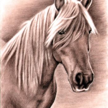 Pintura intitulada "Haflinger Mare" por Arts & Dogs, Obras de arte originais, Óleo