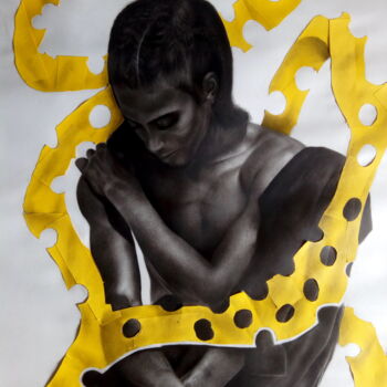 Desenho intitulada "Self Worth" por Chidi Chibueze, Obras de arte originais, Carvão