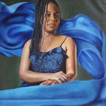 Pittura intitolato "VELVET SERENITY" da Chidiebere Umeasiegbu, Opera d'arte originale, Olio