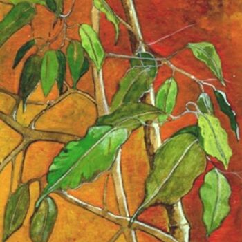 Peinture intitulée "les plantes verts d…" par Stephanie Laurent, Œuvre d'art originale