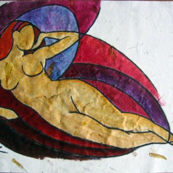 Peinture intitulée "L'odalisque" par Sonja Chiffot, Œuvre d'art originale, Huile