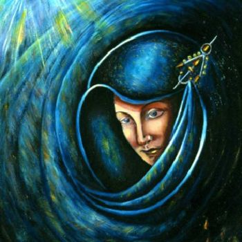 Schilderij getiteld "Rêve Bleu" door Redha Chikh Bled, Origineel Kunstwerk