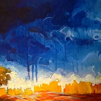 Peinture intitulée "Stormy Sunshine" par Collins Chima, Œuvre d'art originale, Acrylique