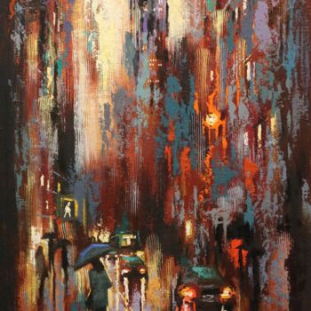 Painting titled "The Shower at Lexin…" by Chin H Shin, Original Artwork, Oil
