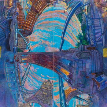 Peinture intitulée "towerbridgec.jpg" par Chin Kong Yee, Œuvre d'art originale, Huile