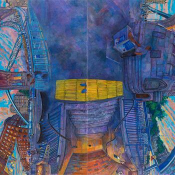 Schilderij getiteld "towerbridgee.jpg" door Chin Kong Yee, Origineel Kunstwerk, Olie