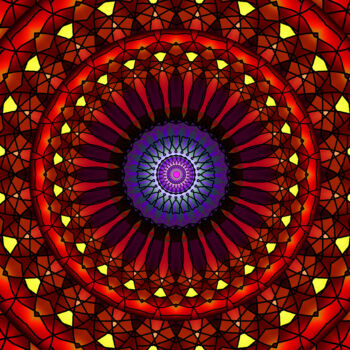 Digitale Kunst getiteld "Mosaic Mandala" door China Alicia Rivera, Origineel Kunstwerk, 2D Digital Work