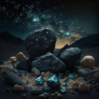 Digital Arts titled "Obsidian (2)" by China Alicia Rivera, Original Artwork, AI generated image