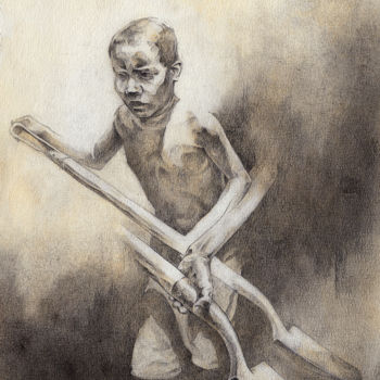 Drawing titled "Boy" by Jonathan Bunker, Original Artwork, Graphite