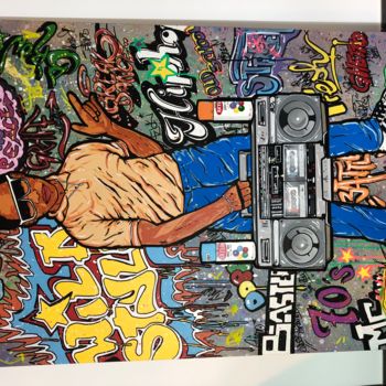 Painting titled "Ghetto Blaster" by Rem'S, Original Artwork, Acrylic