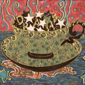 Peinture intitulée "DREAM IN MY CUP" par Chiori Ohnaka, Œuvre d'art originale, Pigments