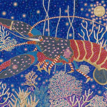 Ζωγραφική με τίτλο "KING IS COMING" από Chiori Ohnaka, Αυθεντικά έργα τέχνης, Χρωστικές ουσίες