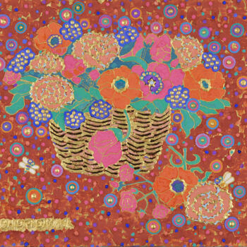 Schilderij getiteld "THANK YOU" door Chiori Ohnaka, Origineel Kunstwerk, pigmenten