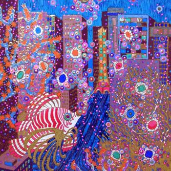 Painting titled "AMAZING TREASURE" by Chiori Ohnaka, Original Artwork, Pigments