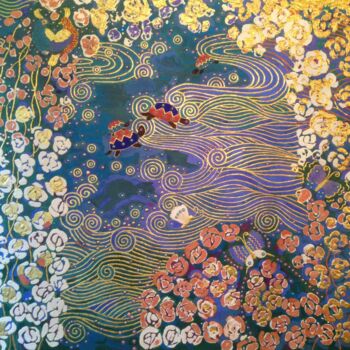 Peinture intitulée "LOVE&PEACE a" par Chiori Ohnaka, Œuvre d'art originale, Pigments