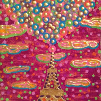 Painting titled "I LOVE PARIS" by Chiori Ohnaka, Original Artwork, Pigments