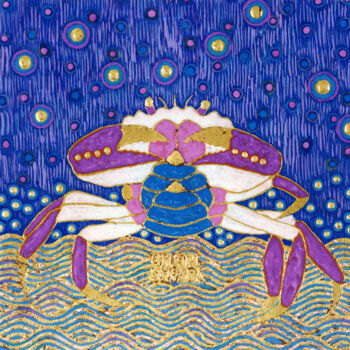 Schilderij getiteld "星降る夜" door Chiori Ohnaka, Origineel Kunstwerk, pigmenten
