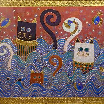 Peinture intitulée "FAMILLE" par Chiori Ohnaka, Œuvre d'art originale, Pigments Monté sur artwork_cat.