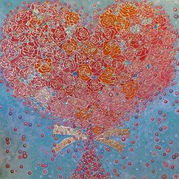Painting titled "LOVE CONNECTION" by Chiori Ohnaka, Original Artwork, Pigments Mounted on artwork_cat.