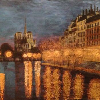 Pittura intitolato "Notre-Dame de Paris" da Chiori Ohnaka, Opera d'arte originale, Acrilico