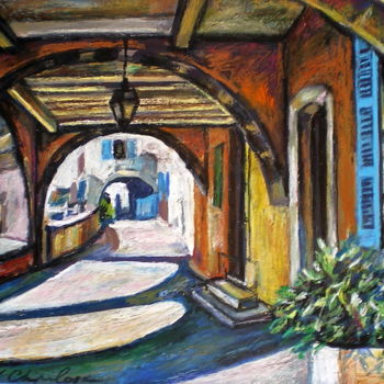 Painting titled "Roquebrune village,…" by Atelier   N N  : Original Art Prints By , Original Artwork, Acrylic
