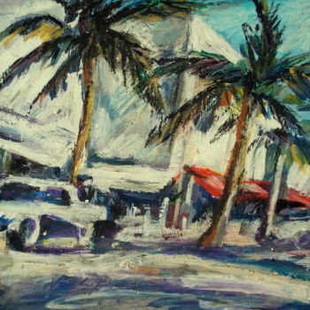 Ζωγραφική με τίτλο "Miami beach" από Atelier   N N  : Original Art Prints By , Αυθεντικά έργα τέχνης, Ακρυλικό