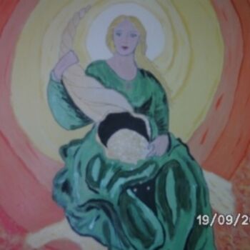 Painting titled "ange de l abondance" by Nathy, Original Artwork