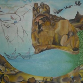 Pintura titulada "life in stone" por Sheru, Obra de arte original, Oleo
