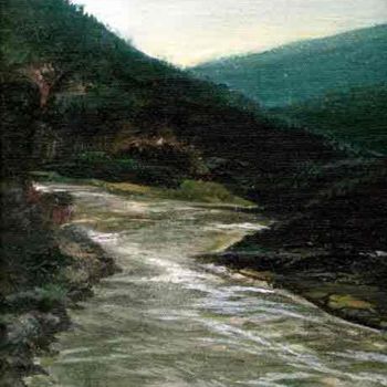 Painting titled "The Ganga" by Anita Sanyal, Original Artwork, Oil