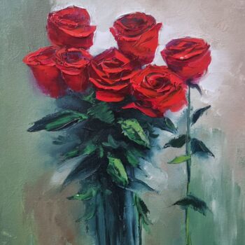 "Prickly roses" başlıklı Resim Chivili tarafından, Orijinal sanat, Petrol