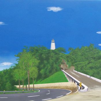 Painting titled "J12055 Highway Monu…" by Chjapp, Original Artwork, Acrylic Mounted on Wood Stretcher frame