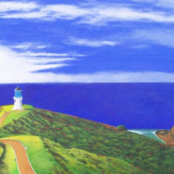 Painting titled "J13062 Cape Reinga…" by Chjapp, Original Artwork, Acrylic Mounted on Wood Stretcher frame