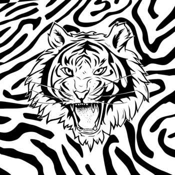 Digital Arts titled "Tiger" by Nikolai Chaiko, Original Artwork, Digital Painting