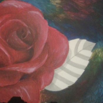 Painting titled "Rose" by Chloé Lapied Katu, Original Artwork, Acrylic