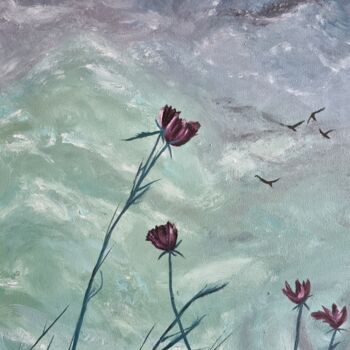 Pintura titulada "Fleurs dans la temp…" por Chloé R, Obra de arte original, Oleo