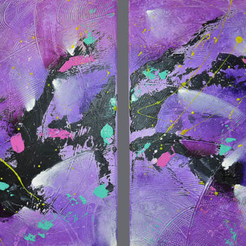 Malerei mit dem Titel "Purple D." von Chmidis, Original-Kunstwerk, Acryl