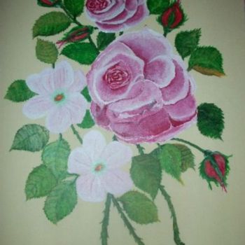 Painting titled "roses" by Choiseul, Original Artwork, Acrylic