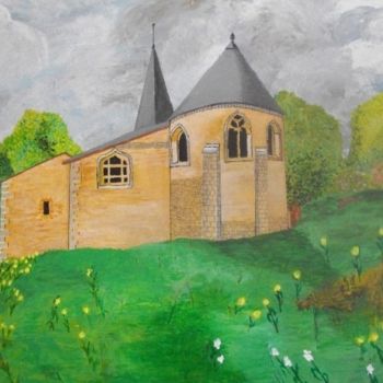 Painting titled "chapelle ghotique" by Choiseul, Original Artwork, Oil