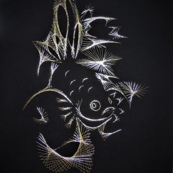 纺织艺术 标题为“fish” 由Choumissa Vivien, 原创艺术品, String Art
