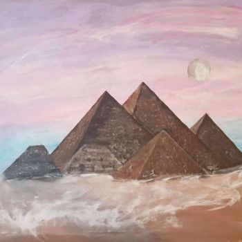 Painting titled "Pyramides" by Babethm, Original Artwork, Acrylic