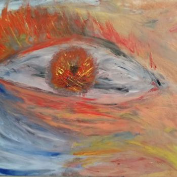 Painting titled "L'oeil de feu" by Babethm, Original Artwork, Acrylic