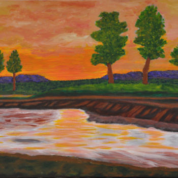 Painting titled "011 Landscape" by Chowdary V Arikatla, Original Artwork