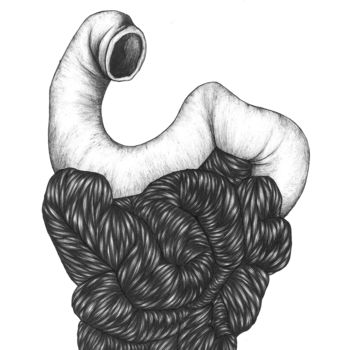 Drawing titled "intestins.jpeg" by Charles Rastoul, Original Artwork, Ballpoint pen