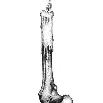「candle.jpeg」というタイトルの描画 Charles Rastoulによって, オリジナルのアートワーク, ボールペン
