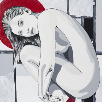 Ζωγραφική με τίτλο "Révélation 10 : LIG…" από Chris-Alys, Αυθεντικά έργα τέχνης, Λάδι Τοποθετήθηκε στο Ξύλινο φορείο σκελετό