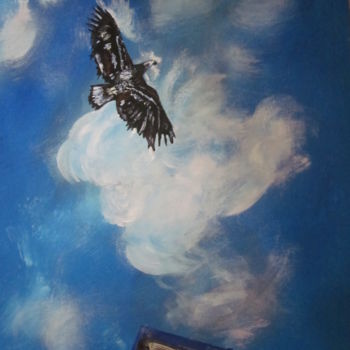 Malerei mit dem Titel "Eagle Overhead" von Chris Cooper, Original-Kunstwerk, Acryl