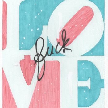 Disegno intitolato "F*ck Love" da Chris Donazzon, Opera d'arte originale, Pennarello