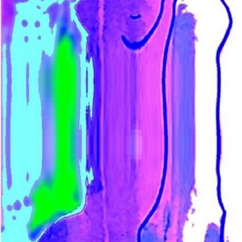 Arts numériques intitulée "bleu-distort" par Chris Laure, Œuvre d'art originale