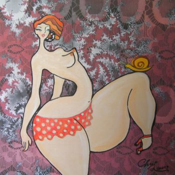 Painting titled "La belle en cuisses" by Chris Laure, Original Artwork